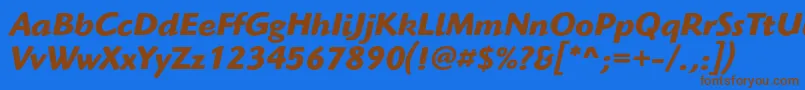 HighlanderstdBolditalic Font – Brown Fonts on Blue Background