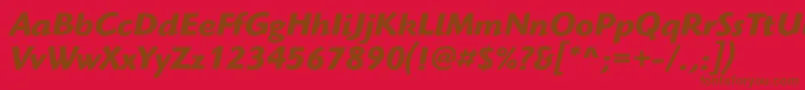 HighlanderstdBolditalic Font – Brown Fonts on Red Background