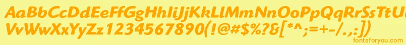 HighlanderstdBolditalic Font – Orange Fonts on Yellow Background