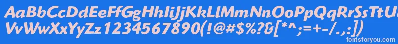 HighlanderstdBolditalic Font – Pink Fonts on Blue Background