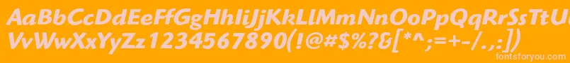 HighlanderstdBolditalic Font – Pink Fonts on Orange Background