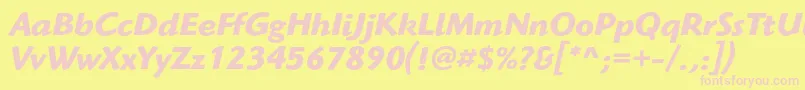 HighlanderstdBolditalic Font – Pink Fonts on Yellow Background
