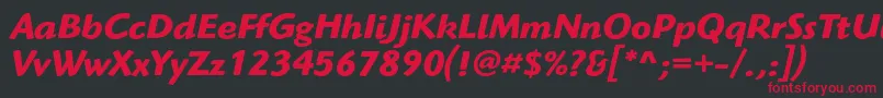 HighlanderstdBolditalic Font – Red Fonts on Black Background