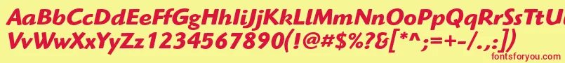 HighlanderstdBolditalic Font – Red Fonts on Yellow Background