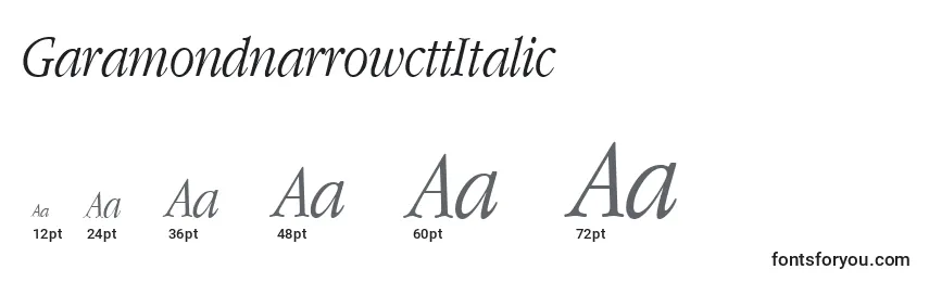 Größen der Schriftart GaramondnarrowcttItalic