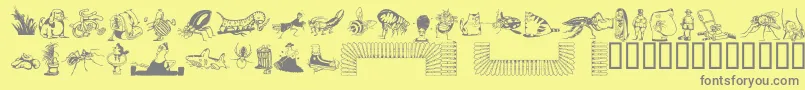 DfBackyardBeastiesttItc Font – Gray Fonts on Yellow Background