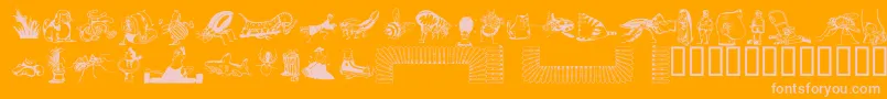 フォントDfBackyardBeastiesttItc – オレンジの背景にピンクのフォント