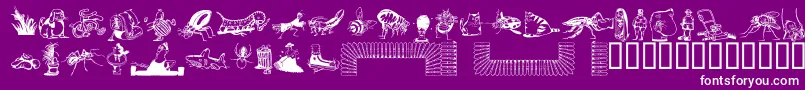 Шрифт DfBackyardBeastiesttItc – белые шрифты на фиолетовом фоне