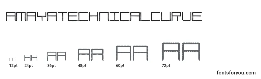 Größen der Schriftart AmayaTechnicalCurve