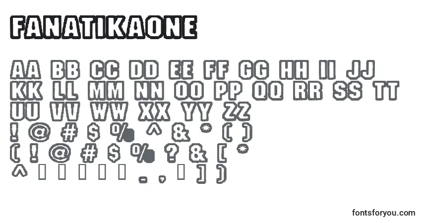 Czcionka FanatikaOne – alfabet, cyfry, specjalne znaki