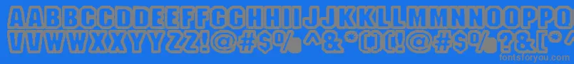 FanatikaOne-Schriftart – Graue Schriften auf blauem Hintergrund