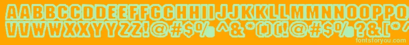 FanatikaOne Font – Green Fonts on Orange Background