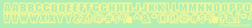 FanatikaOne Font – Yellow Fonts on Green Background