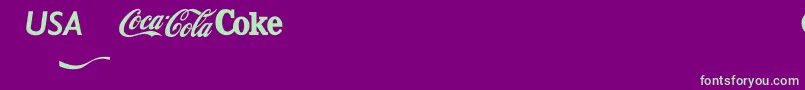 フォントCocacola – 紫の背景に緑のフォント