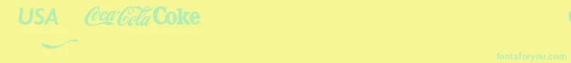 Cocacola Font – Green Fonts on Yellow Background