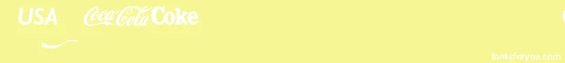 フォントCocacola – 黄色い背景に白い文字