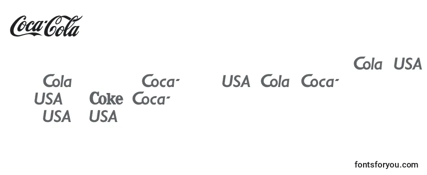 Überblick über die Schriftart Cocacola