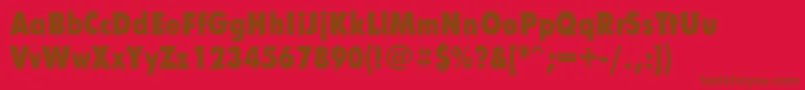FuturisxcondcBold-fontti – ruskeat fontit punaisella taustalla