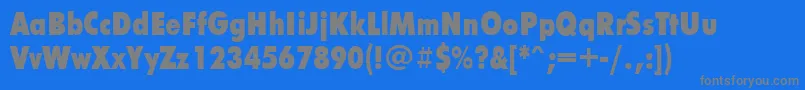 FuturisxcondcBold-fontti – harmaat kirjasimet sinisellä taustalla