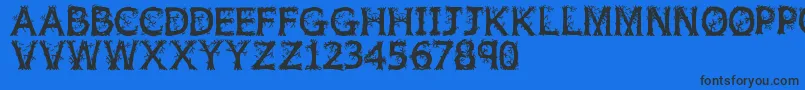 Jfwildwood Font – Black Fonts on Blue Background