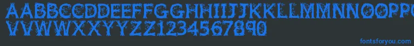フォントJfwildwood – 黒い背景に青い文字