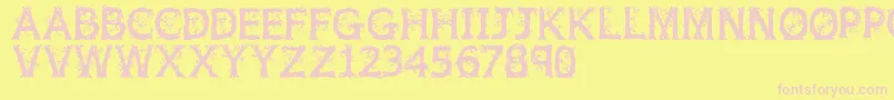 Jfwildwood Font – Pink Fonts on Yellow Background