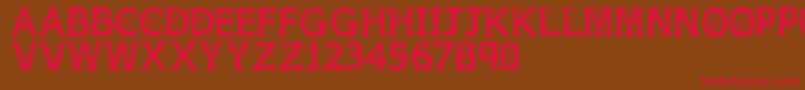 Jfwildwood-Schriftart – Rote Schriften auf braunem Hintergrund