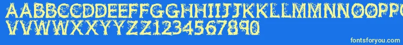 Jfwildwood Font – Yellow Fonts on Blue Background