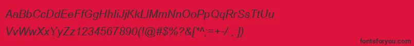 BrowalliaupcItalic Font – Black Fonts on Red Background