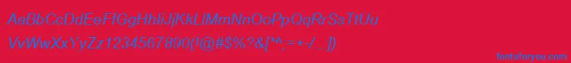 BrowalliaupcItalic Font – Blue Fonts on Red Background