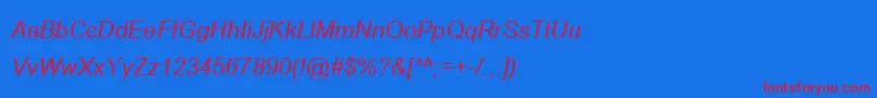 BrowalliaupcItalic Font – Red Fonts on Blue Background