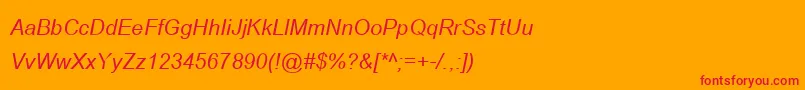 BrowalliaupcItalic Font – Red Fonts on Orange Background