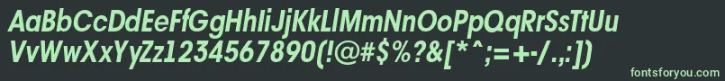Czcionka AAvantebsnrBolditalic – zielone czcionki na czarnym tle