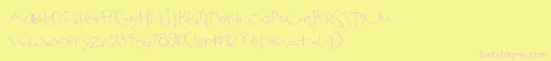 Jandasomeonelikeyou-fontti – vaaleanpunaiset fontit keltaisella taustalla