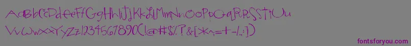 Шрифт Jandasomeonelikeyou – фиолетовые шрифты на сером фоне