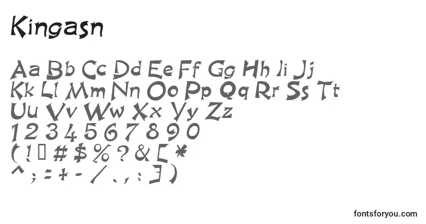 Kingasnフォント–アルファベット、数字、特殊文字
