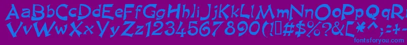 Kingasn Font – Blue Fonts on Purple Background