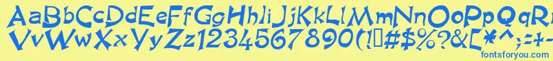 Kingasn Font – Blue Fonts on Yellow Background