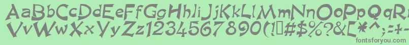 フォントKingasn – 緑の背景に灰色の文字