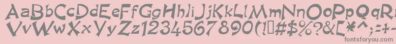 フォントKingasn – ピンクの背景に灰色の文字