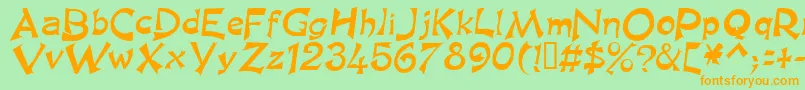 Kingasn Font – Orange Fonts on Green Background