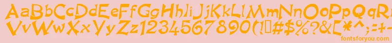 Kingasn-Schriftart – Orangefarbene Schriften auf rosa Hintergrund