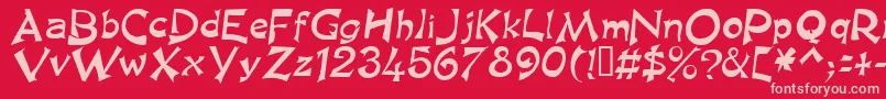 Kingasn Font – Pink Fonts on Red Background