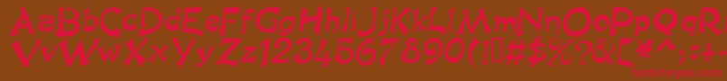 Kingasn-Schriftart – Rote Schriften auf braunem Hintergrund