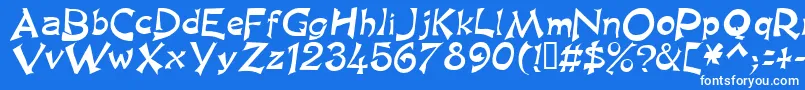 フォントKingasn – 青い背景に白い文字