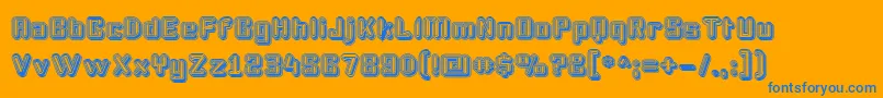 PodasticAutumn-Schriftart – Blaue Schriften auf orangefarbenem Hintergrund