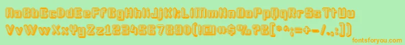 PodasticAutumn-Schriftart – Orangefarbene Schriften auf grünem Hintergrund