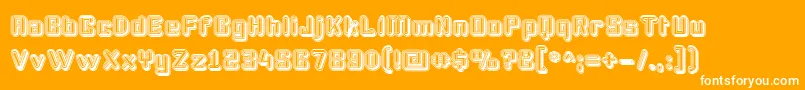 PodasticAutumn-Schriftart – Weiße Schriften auf orangefarbenem Hintergrund