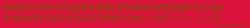 Mp16reg-Schriftart – Braune Schriften auf rotem Hintergrund