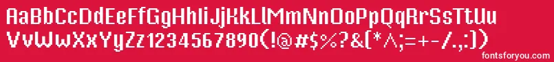 Mp16reg Font – White Fonts on Red Background